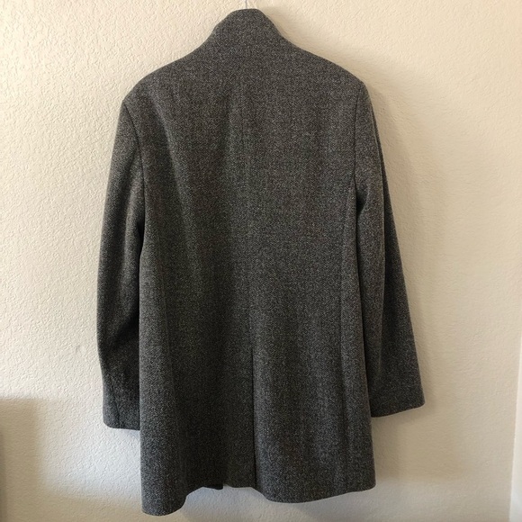 Zara Mens Gray Cotton Blend Button Up Pea Coat - Size Large - Picture 5 of 9